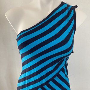 NEW - DKNY ONE SHOULDER TANKINI TOP SWIMWEAR - Sz Med